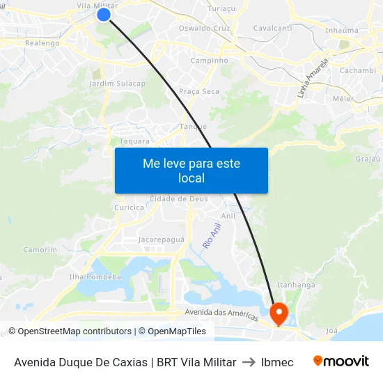 Avenida Duque De Caxias | BRT Vila Militar to Ibmec map