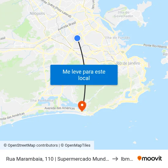 Rua Marambaia, 110 | Supermercado Mundial to Ibmec map