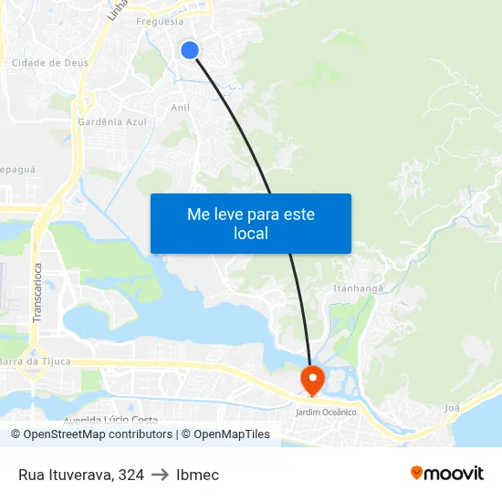 Rua Ituverava, 324 to Ibmec map