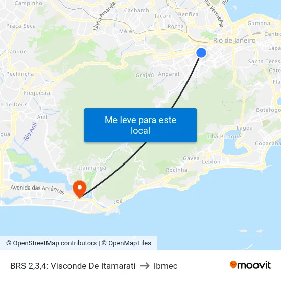 BRS 2,3,4: Visconde De Itamarati to Ibmec map