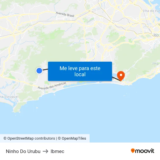 Ninho Do Urubu to Ibmec map