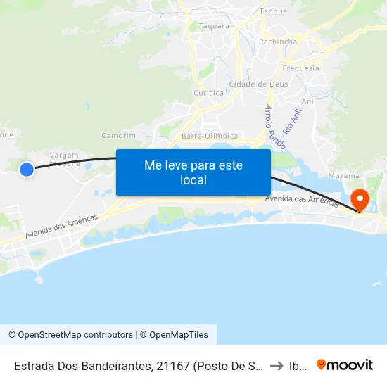 Estrada Dos Bandeirantes, 21167 (Posto De Saúde Cecilia Donnangelo) to Ibmec map