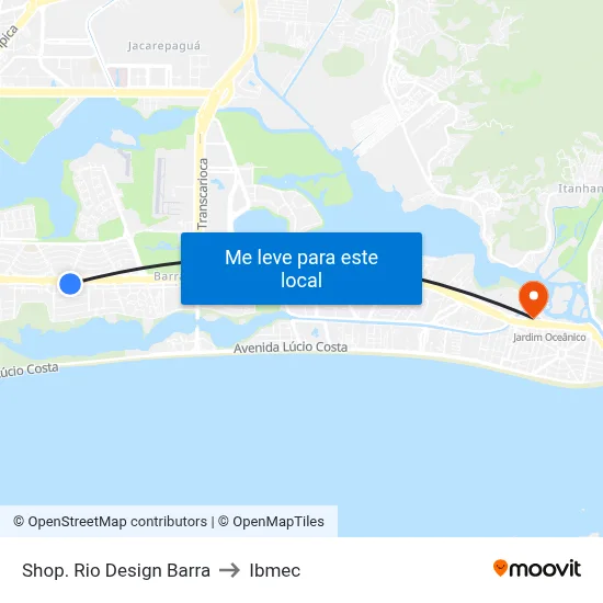 Shop. Rio Design Barra to Ibmec map