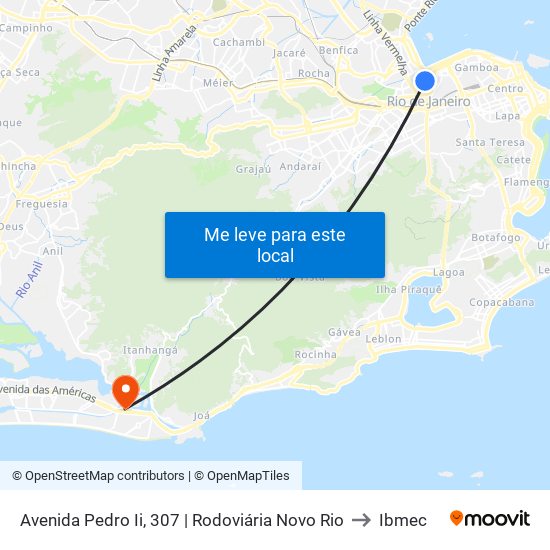 Avenida Pedro Ii, 307 | Rodoviária Novo Rio to Ibmec map