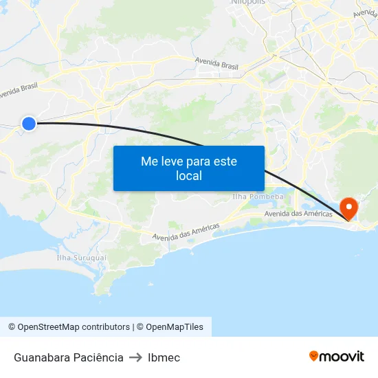 Guanabara Paciência to Ibmec map