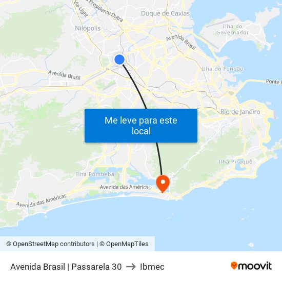 Avenida Brasil | Passarela 30 to Ibmec map