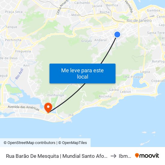 Rua Barão De Mesquita | Mundial Santo Afonso to Ibmec map