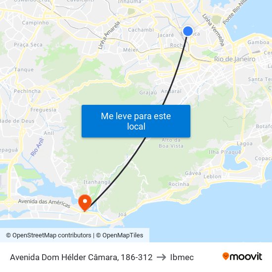 Avenida Dom Hélder Câmara, 186-312 to Ibmec map
