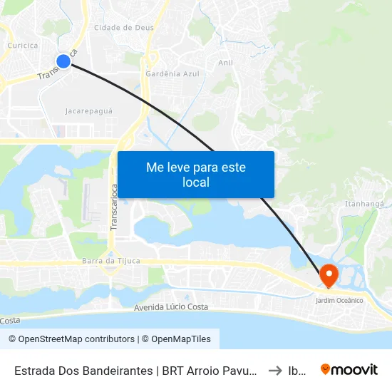 Estrada Dos Bandeirantes | BRT Arroio Pavuna | Atacadão to Ibmec map
