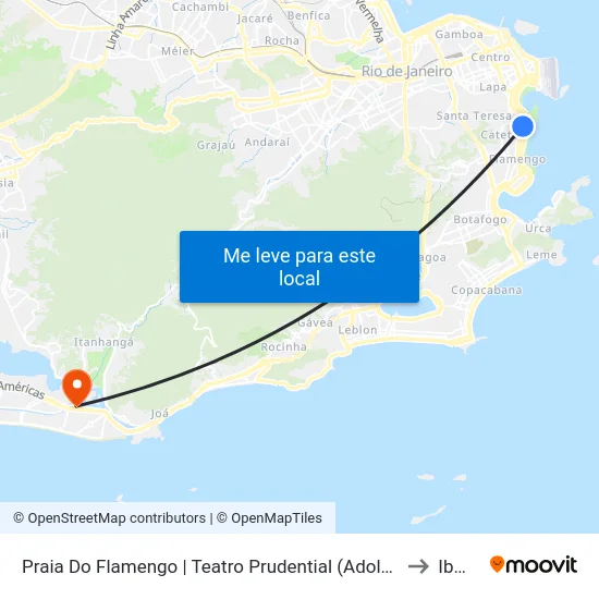 Praia Do Flamengo | Teatro Prudential (Adolpho Bloch) to Ibmec map