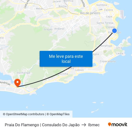 Praia Do Flamengo | Consulado Do Japão to Ibmec map
