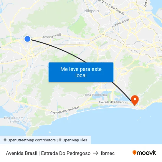 Avenida Brasil | Estrada Do Pedregoso to Ibmec map