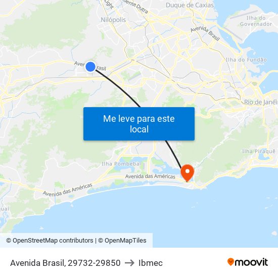 Avenida Brasil, 29732-29850 to Ibmec map