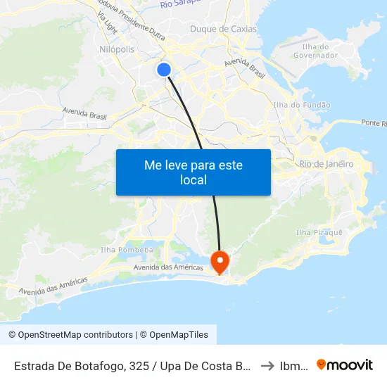 Estrada De Botafogo, 325 / Upa De Costa Barros to Ibmec map