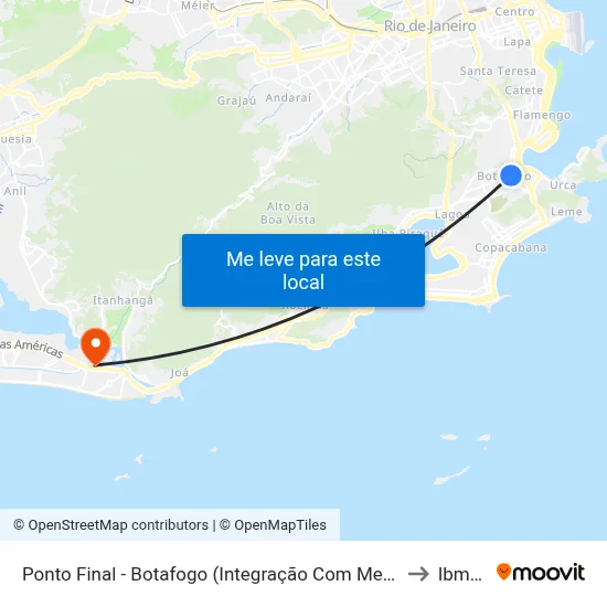 Ponto Final - Botafogo (Integração Com Metrô) to Ibmec map