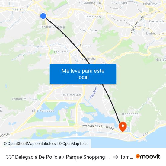 33° Delegacia De Polícia / Parque Shopping Sulacap to Ibmec map