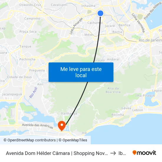 Avenida Dom Hélder Câmara | Shopping Nova América to Ibmec map