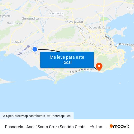 Passarela - Assaí Santa Cruz (Sentido Centro) to Ibmec map