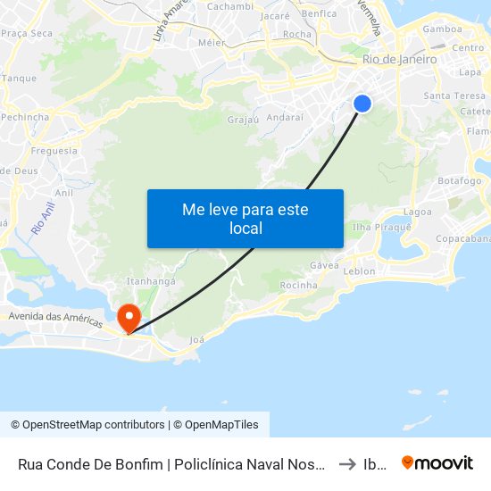 Rua Conde De Bonfim | Policlínica Naval Nossa Senhora Da Glória to Ibmec map