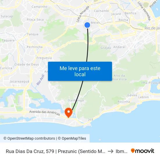 Rua Dias Da Cruz, 579 | Prezunic (Sentido Méier) to Ibmec map