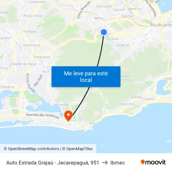 Auto Estrada Grajaú - Jacarepaguá, 951 to Ibmec map