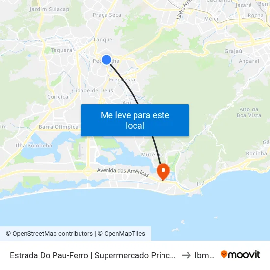 Estrada Do Pau-Ferro | Supermercado Princesa to Ibmec map