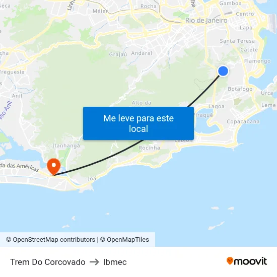 Trem Do Corcovado to Ibmec map