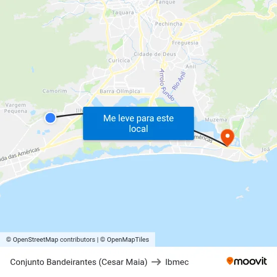 Conjunto Bandeirantes (Cesar Maia) to Ibmec map