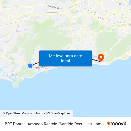 BRT Pontal | Amoedo Recreio (Sentido Recreio) to Ibmec map