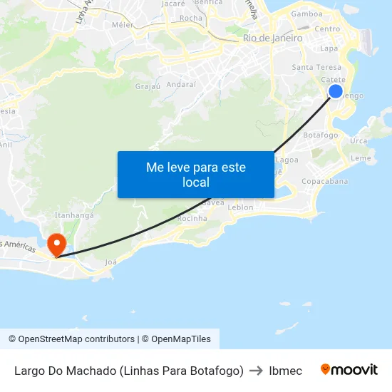 Largo Do Machado (Linhas Para Botafogo) to Ibmec map