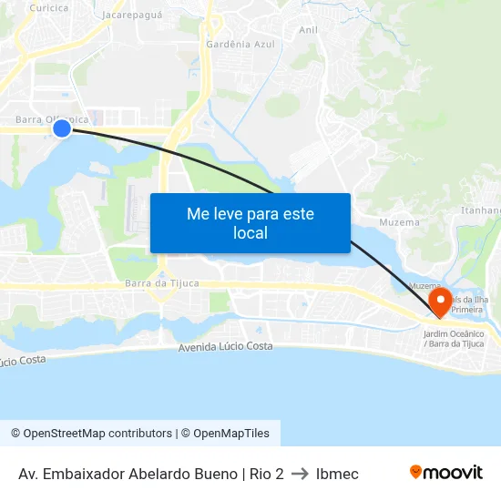 Av. Embaixador Abelardo Bueno | Rio 2 to Ibmec map