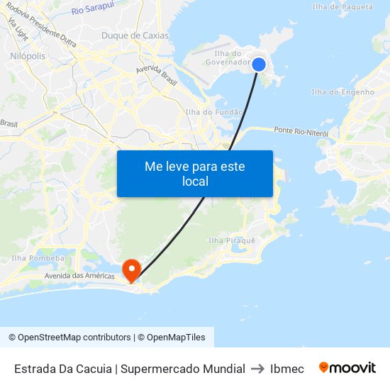 Estrada Da Cacuia | Supermercado Mundial to Ibmec map