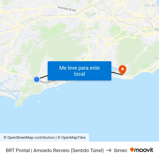 BRT Pontal | Amoedo Recreio (Sentido Túnel) to Ibmec map