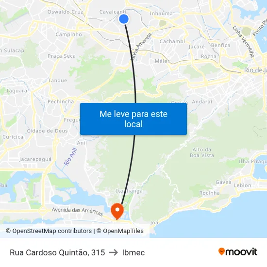 Rua Cardoso Quintão, 315 to Ibmec map
