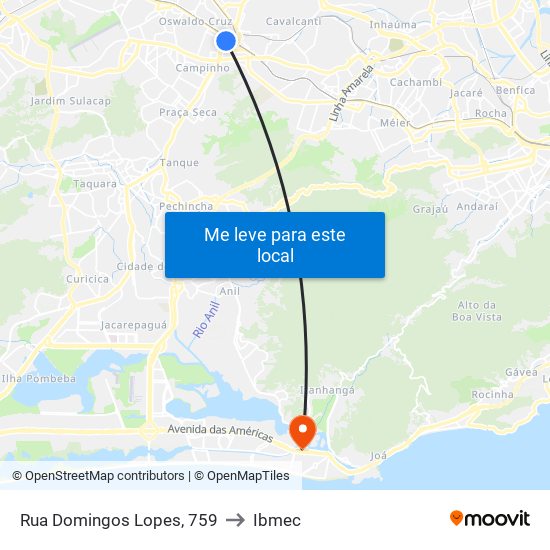 Rua Domingos Lopes, 759 to Ibmec map