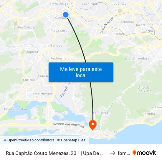 Rua Capitão Couto Menezes, 231 | Upa De Madureira to Ibmec map