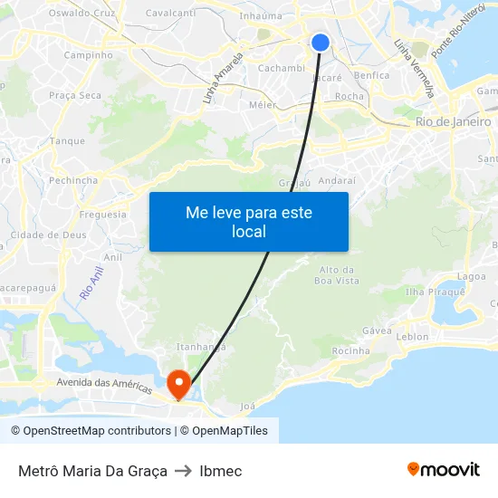 Metrô Maria Da Graça to Ibmec map