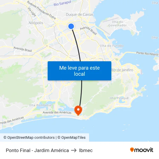 Ponto Final - Jardim América to Ibmec map