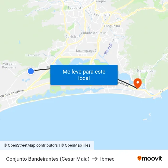 Conjunto Bandeirantes (Cesar Maia) to Ibmec map