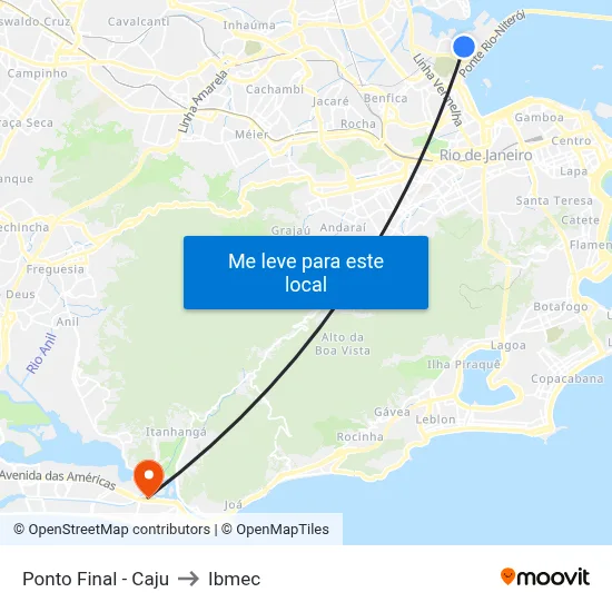 Ponto Final - Caju to Ibmec map
