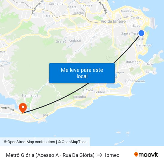 Metrô Glória (Acesso A - Rua Da Glória) to Ibmec map