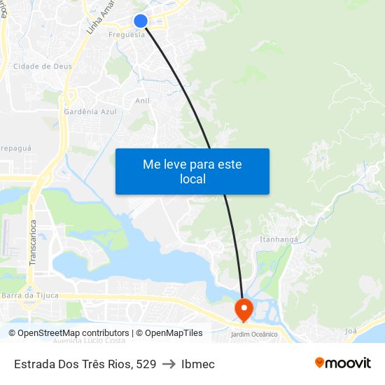 Estrada Dos Três Rios, 529 to Ibmec map