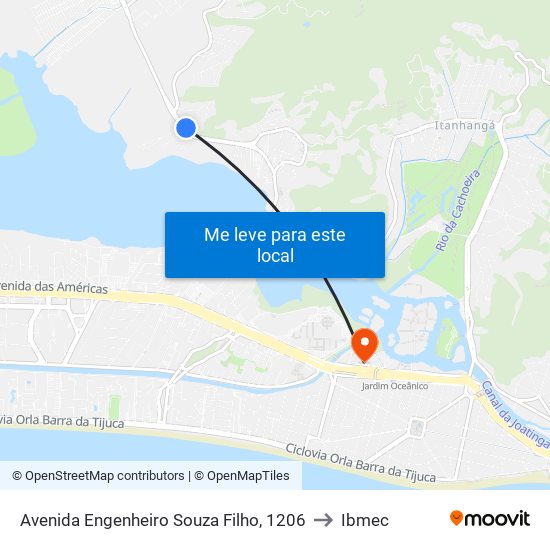 Avenida Engenheiro Souza Filho, 1206 to Ibmec map