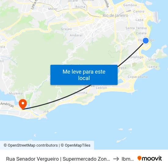 Rua Senador Vergueiro | Supermercado Zona Sul to Ibmec map