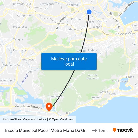 Escola Municipal Pace | Metrô Maria Da Graça to Ibmec map