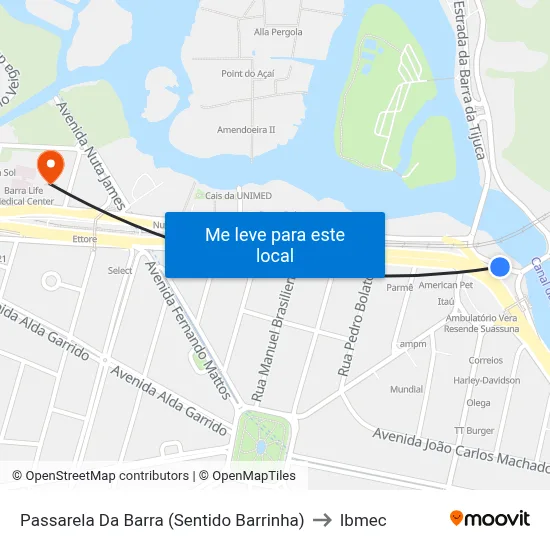 Passarela Da Barra (Sentido Barrinha) to Ibmec map