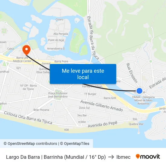 Largo Da Barra | Barrinha (Mundial / 16° Dp) to Ibmec map