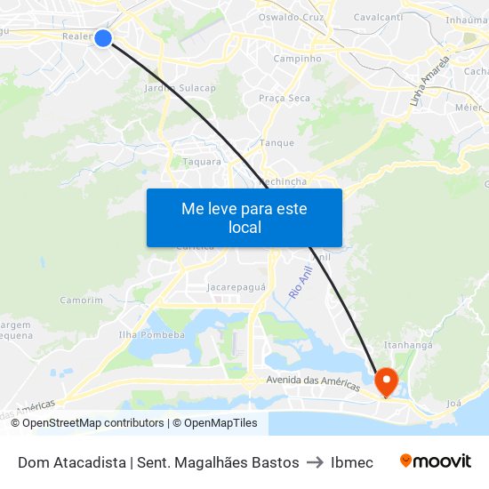 Dom Atacadista | Sent. Magalhães Bastos to Ibmec map