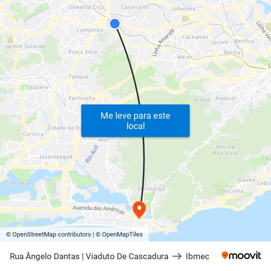 Rua Ângelo Dantas | Viaduto De Cascadura to Ibmec map