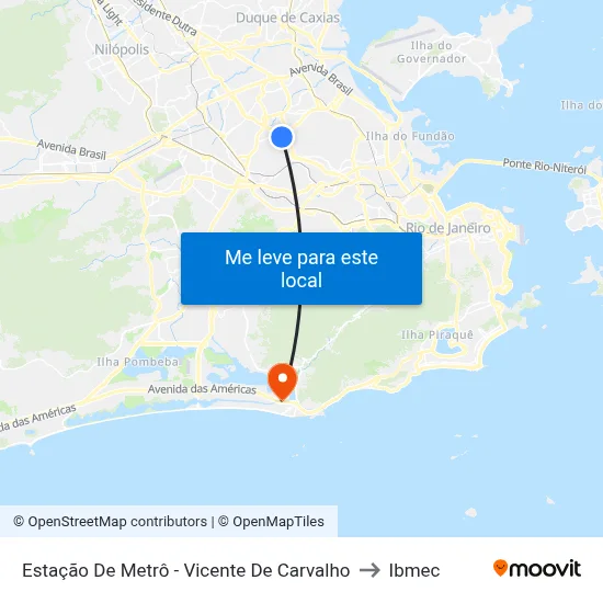 Estação De Metrô - Vicente De Carvalho to Ibmec map